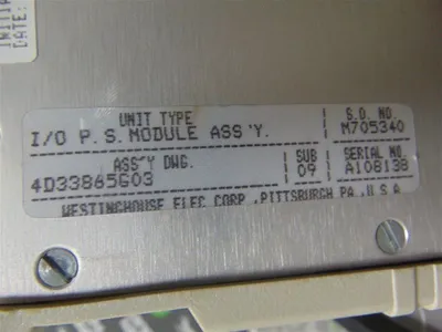 Westinghouse 4D33865G03 PCD I/O Auxiliary Power Supply Module Sub 09 Used