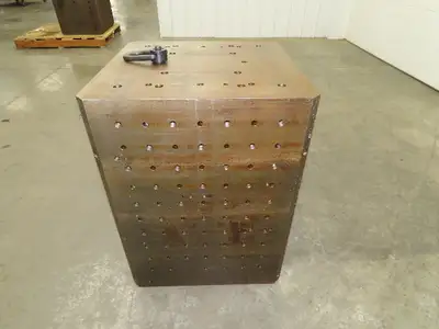 CNC Milling Machine Fixture Table 22"x22"x29" Steel Cast Iron Plate Block