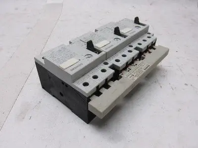 Siemens (1) 3VU1300-1NH00 & (2) 3VU1300-1MG00 Motor Starter W/Buss Connector