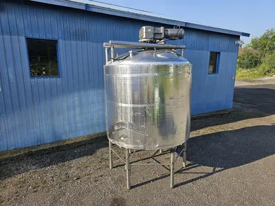 Used 1750 Gallon Tank, 304 Stainless Steel, With Sweep Agitation, Electrically Heated