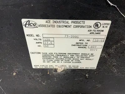 Used 1998 ACE 732000G Dust Collectors Ohio US | HGR 24 #1311010