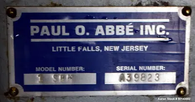 Used PAUL O ABBE 1SBM Double Arm Mixers Illinois US | Aaron Equipment #85310