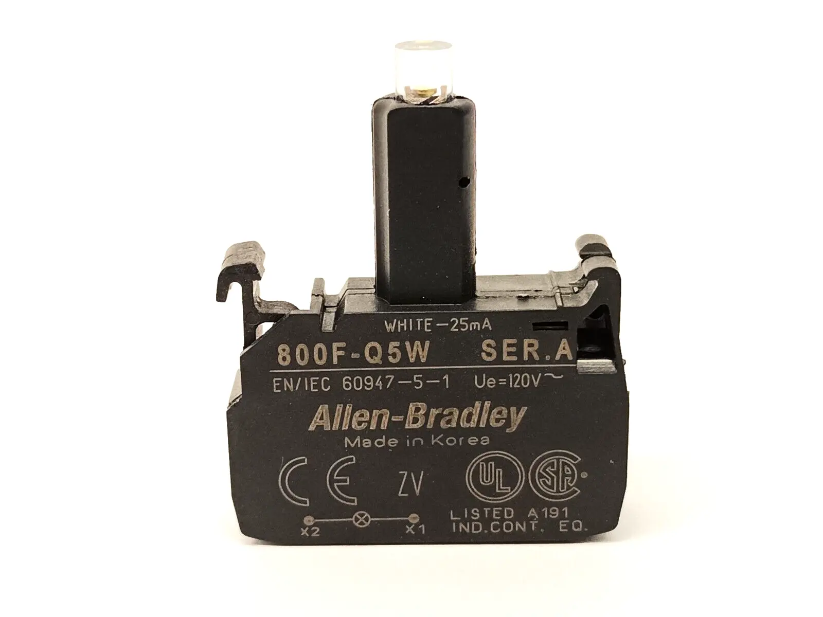 Used Allen-Bradley Ser A Lamp Module White Spring Clamp 120VAC Indicators Michigan US | Maverick Industrial Sales #1475308