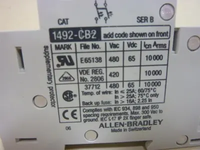 USED ALLEN BRADLEY 1492-CB2/G150 SER B