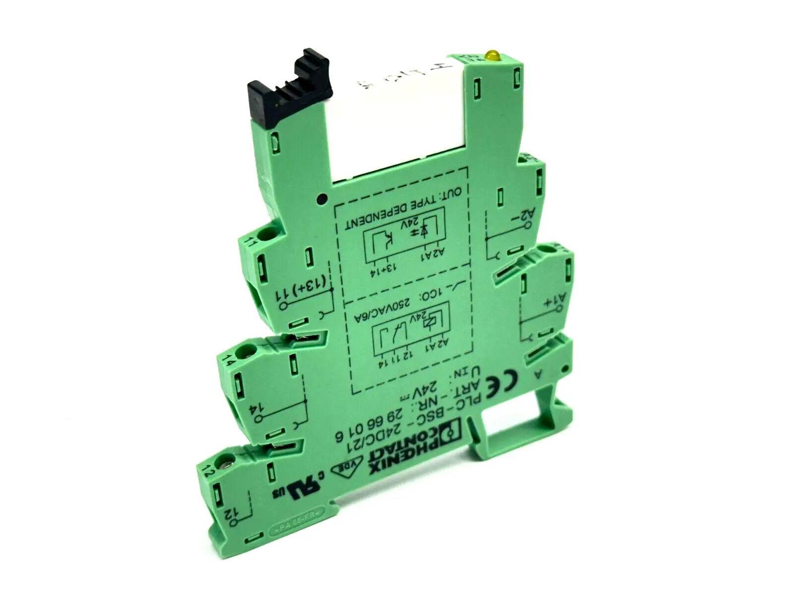 REL-MR- 24DC/21AU | Phoenix Contact  Relay 2961121 w/ PLC-BSC-24DC/21 Base 2966016 - Used