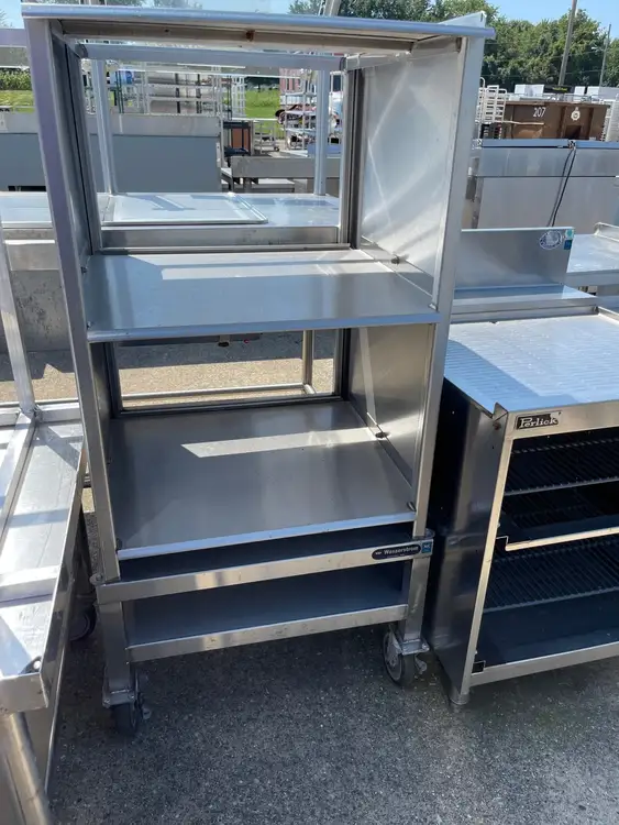 Used Wasserstrom Used 25" Wasserstrom Stainless Steel Storage Shelves with Caster Wheels - SS154 Racks/Shelving Illinois US | Falcon Restaurant Supply #1375941