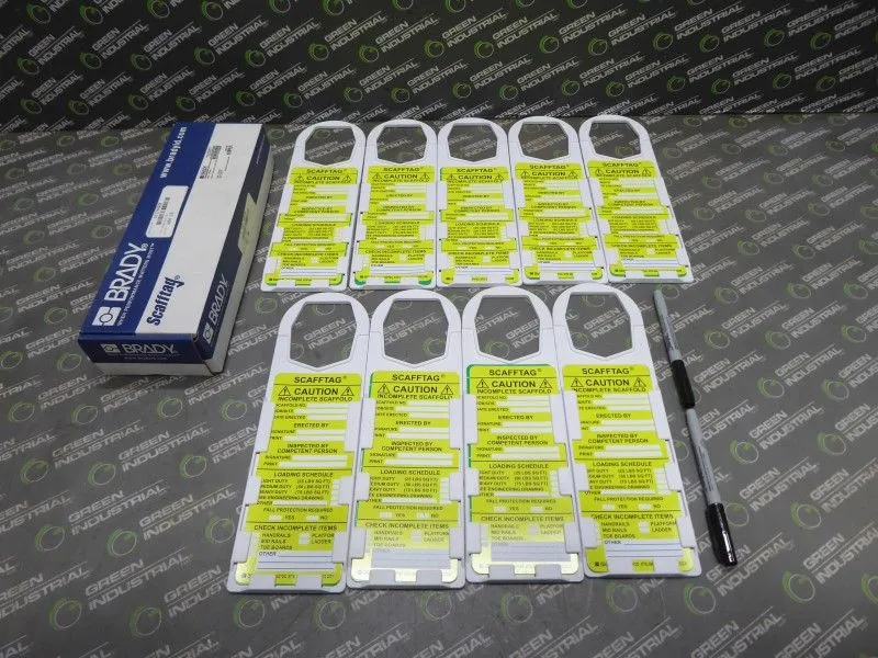 Brady SCAF-STH132A Scaftag Mark 9 Holders 18 Inserts 2 Pens Included New NIB