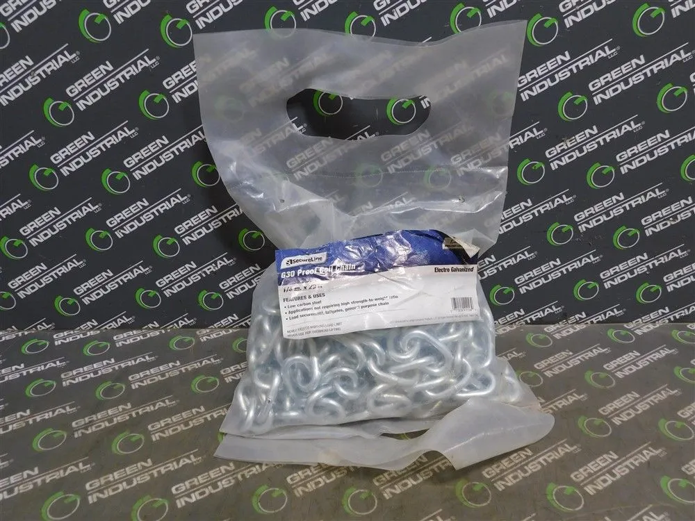 Lehigh SecureLine G30 Proof Coil Chain 1/4 in x 20 ft Electro Galvanized New