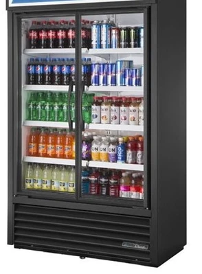 1-0562 True TVM-36SL-HC-VM01 47” Self Contained Glass 2 Door Cooler