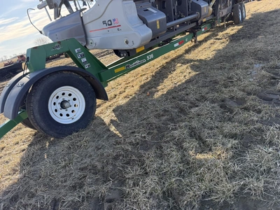 (1) Road Runner 36' dual axle header cart with pin stye hitch, size ST235/85R16 front and rear tires...