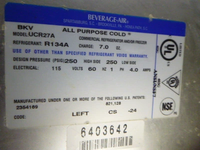 Beverage Air Under Counter Cooler
