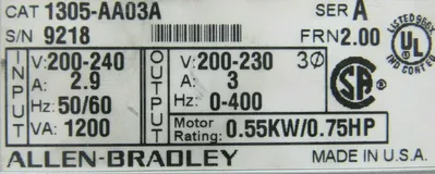 USED ALLEN BRADLEY 1305-AA03A DRIVE SER A 1305AA03A