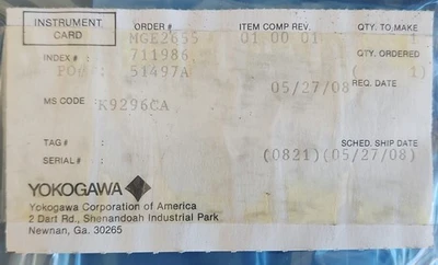 NEW Yokogawa K9296CA
