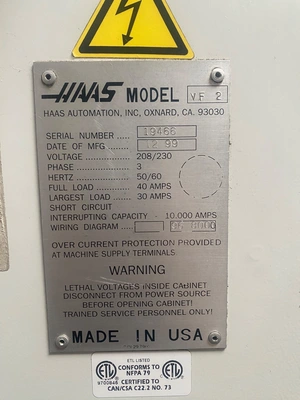 1999 HAAS VF-2 Vertical Machining Centers | PM Machines (3)