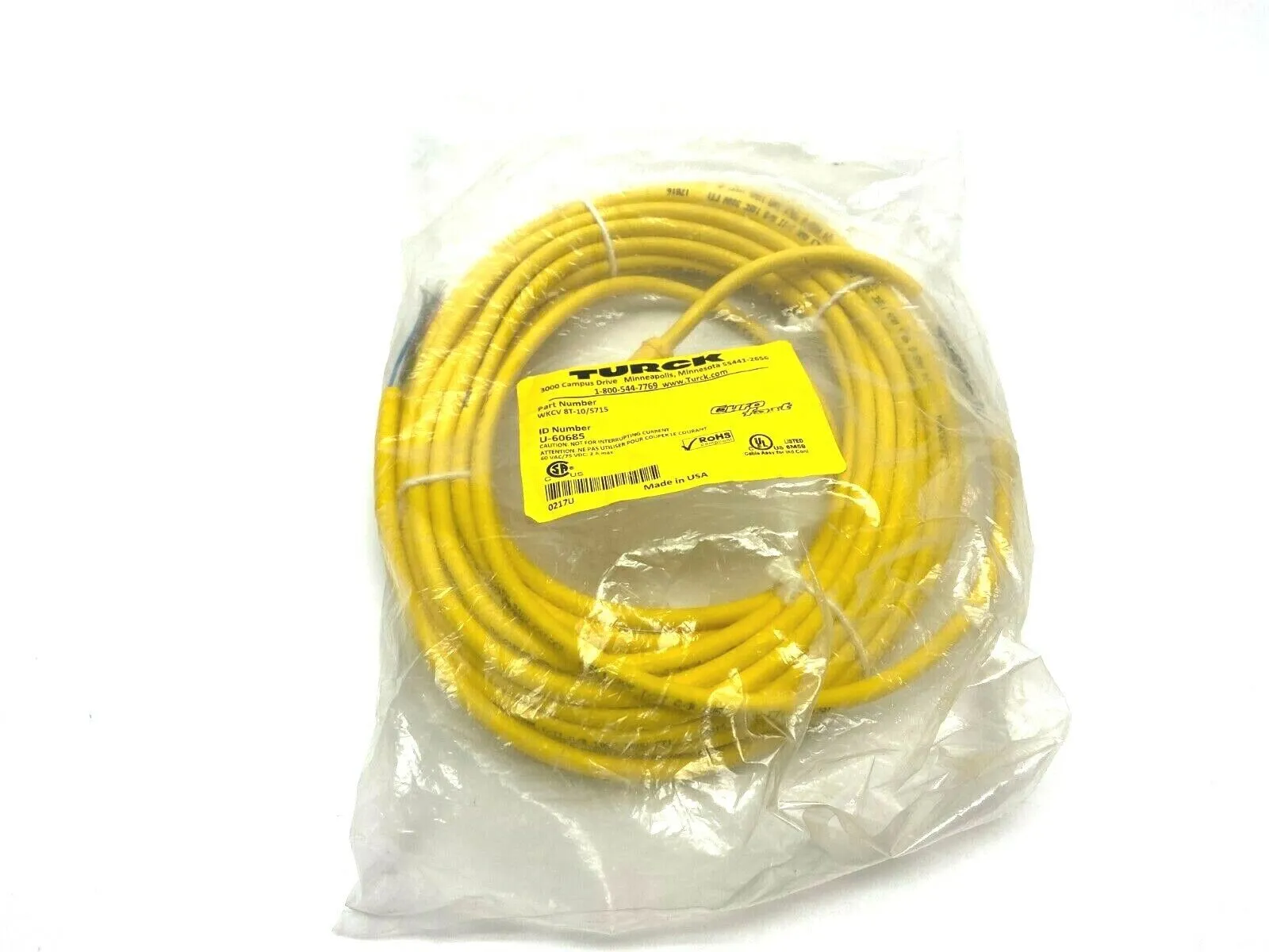 WKCV 8T-10 | Turck /S715 U-60685 Eurofast Right Angle Cordset - New