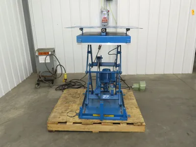 Hymo Hydraulic Scissor Lift Table 300kg 660lb 36" Travel 33x33" Swivel Top 1Ph