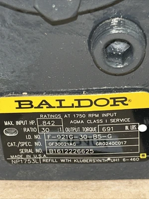 NEW Baldor F-921G-30-B5-G