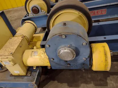 40 TON (80,000 LBS) x 15' WEBB MODEL R-500 POWERED TANK TURNING ROLLS; 1 DRIVE & 3 IDLERS