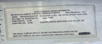 USED 2016 FREIGHTLINER CASCADIA 125
