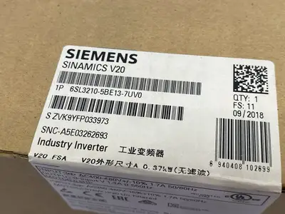 NEW SIEMENS SINAMICS V20 VARIABLE FREQUENCY DRIVE 0.37KW UNFILT.