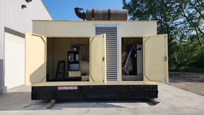 2007 500KW Kohler 500REOZVB Enclosed Generator w Base Tank 480V Volvo 350 Hours Serviced & Tested