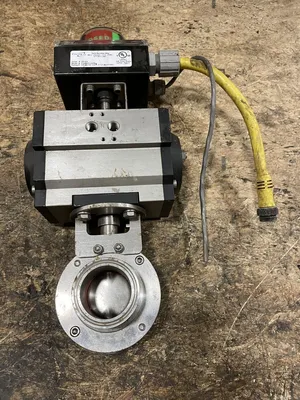 Tru-Flo UT21-DA-FO5 2” Pneumatic Actuator Sanitary Butterfly Valve 316SS