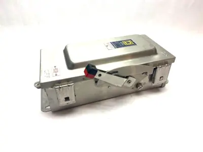 USED SQUARE D STAINLESS STEEL HEAVY DUTY SAFETY SWITCH SERIES E1 600V 60A