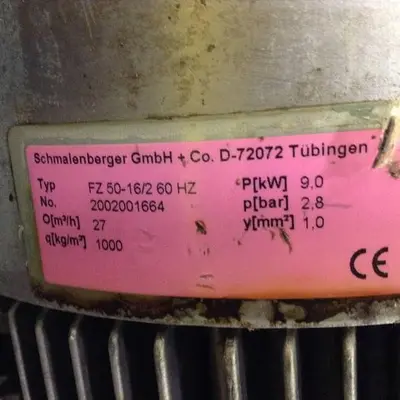 USED SCHMALENBERGER FZ 50-16/2 60 HZ