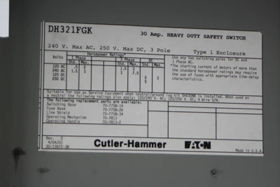New | in-Stock Cutler-Hammer DH321FGK Switchgears California US | Davliegogo LLC #1707900