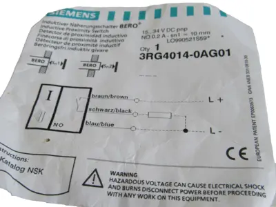 NEW SIEMENS 3RG4014-0AG01 INDUCTIVE PROXIMITY SWITCH 3RG40140AG01