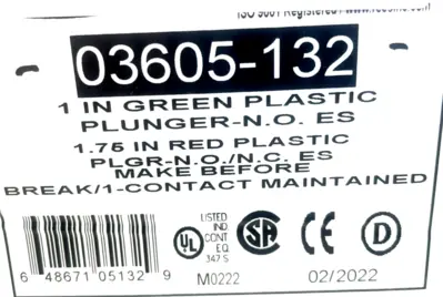 NEW REES 03605-132 PLASTIC DOUBLE PLUNGER 03605132
