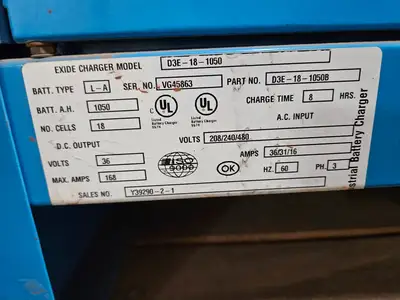 Used EXIDE D3E-18-1050 Battery Chargers British Columbia CA | Lenmark #1488887