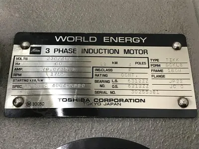 USED TOSHIBA JIS C 4004 30 HP