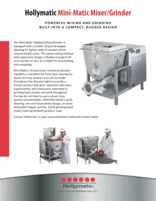 The Hollymatic Mini-Matic Tabletop Mixer / Grinder