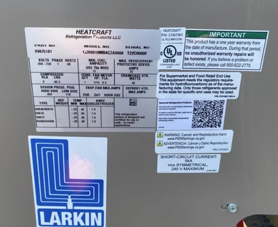 171-0071 1 HP Walk In Cooler Condensing Refrigeration System