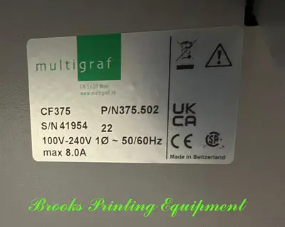 USED 2025 MULTIGRAF CF375