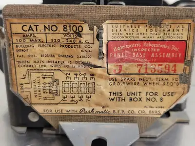 100 Amp. 120/240 volts Circuit Breaker