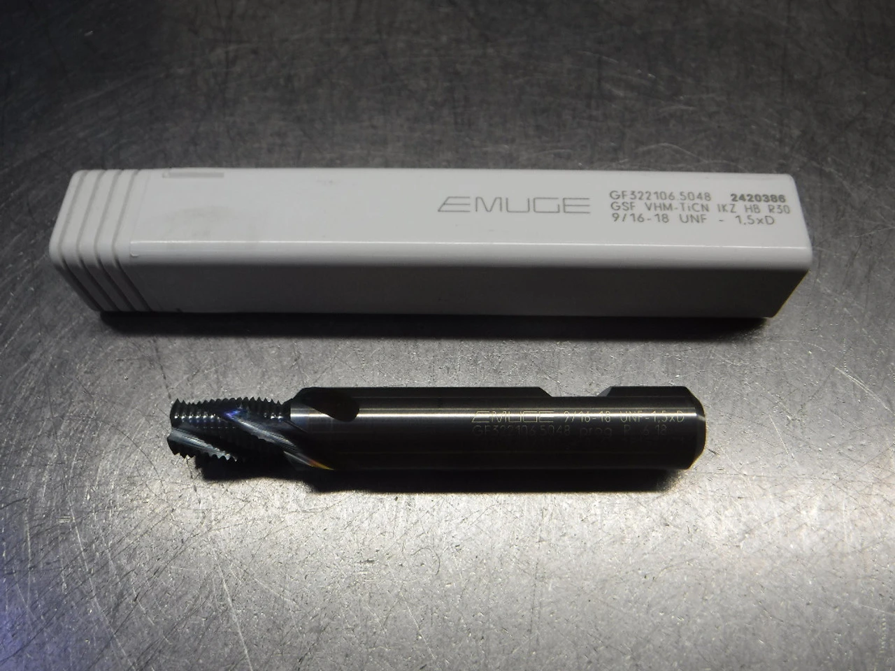 Emuge 9/16-18 UNF Carbide Coolant Thru Thread Mill GF322106.5048 (LOC2726B)