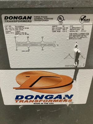 Used DONGAN 76-0209SH Transformers Michigan US | iGAM Industrial Marketplace #1425792