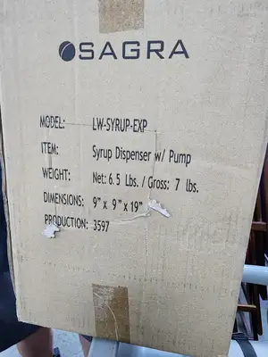 New | in-Stock Sagra New Sagra LW-SYRUP-EXP Syrup Dispenser with Pump Beverage Dispensers Illinois US | Falcon Restaurant Supply #1376606