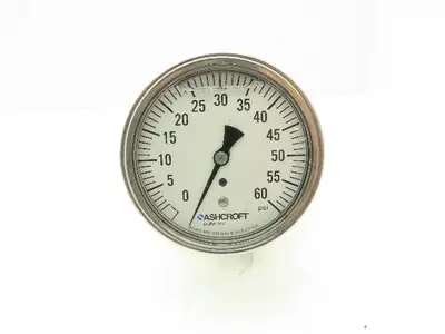 Ashcroft C1215 Type 101 Threaded Diaphragm Seal With 0-60psi Guage 1" NPT