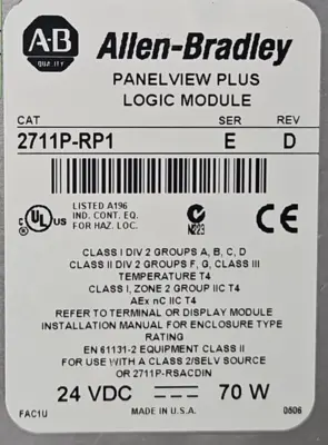 Allen Bradley 2711P-RDT10C ser A PanelView/ 2711P-T10C4D1 (BIN425)