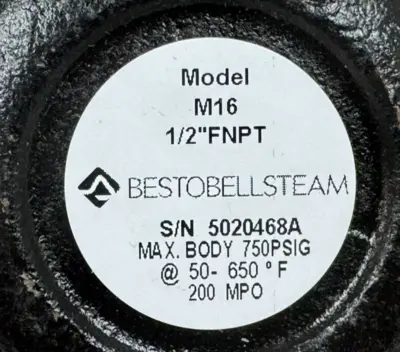 NEW BESTOBELL STEAM MODEL: M16 STEAM TRAP 1/2'' FNPT M0016210