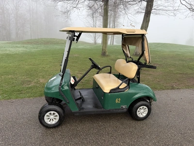 (1) 2019 E-Z-Go EFI golf cart with a Kawasaki gas engine, model 657061G01, includes canopy, fold-dow...