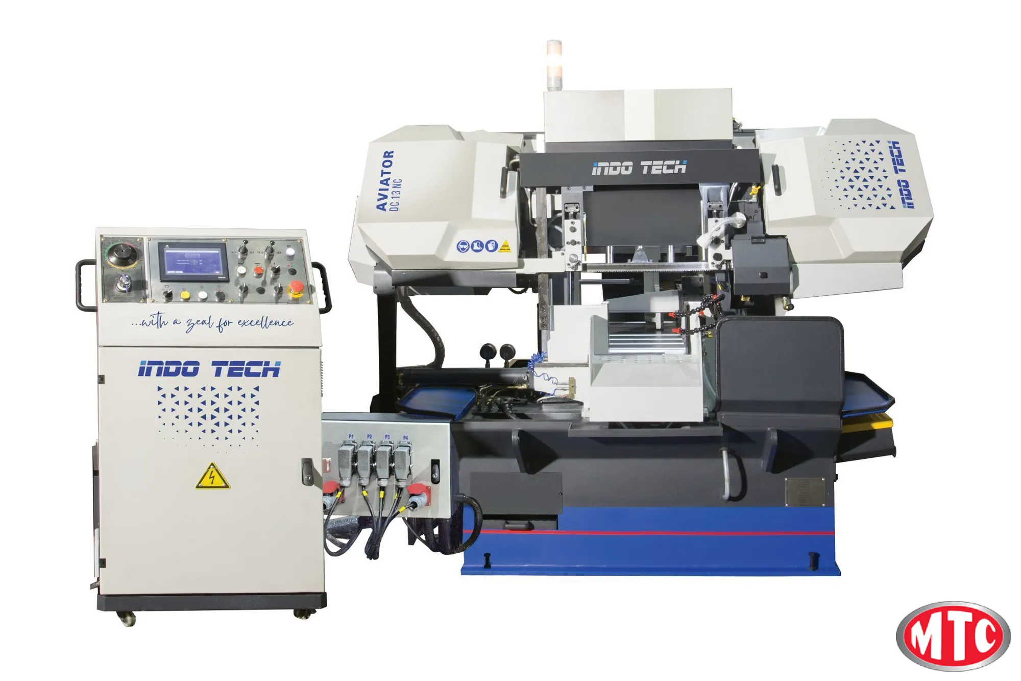 Indotech Aviator CNC-13, 13" dual Column Programmable bandsaw, Like Amada, Behringer, Doall, Hyd-Mech, Kasto
