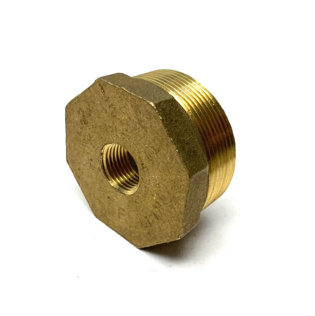 None | Brass Reducer Fitting 2" Male NPT to 1/2" Female NPT - New Other