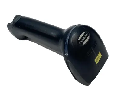USED KEYENCE BARCODE SCANNER W/ HR-UC1 BASE & OP-87530 AC ADAPTER, WIRED