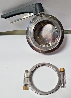304L 4" AISI 423/11 MANUAL 2 POSITION BUTTERFLY VALVE Stainless Steel