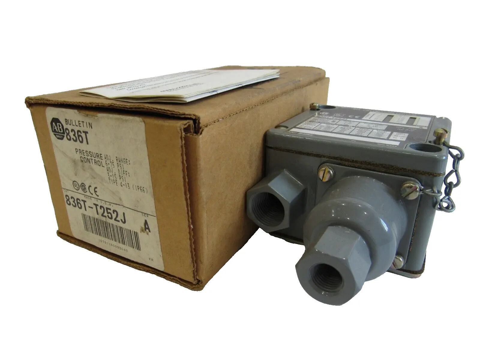 ALLEN BRADLEY 836T-T252J PRESSURE CONTROL SERIES A 836TT252J NEW, SURPLUS
