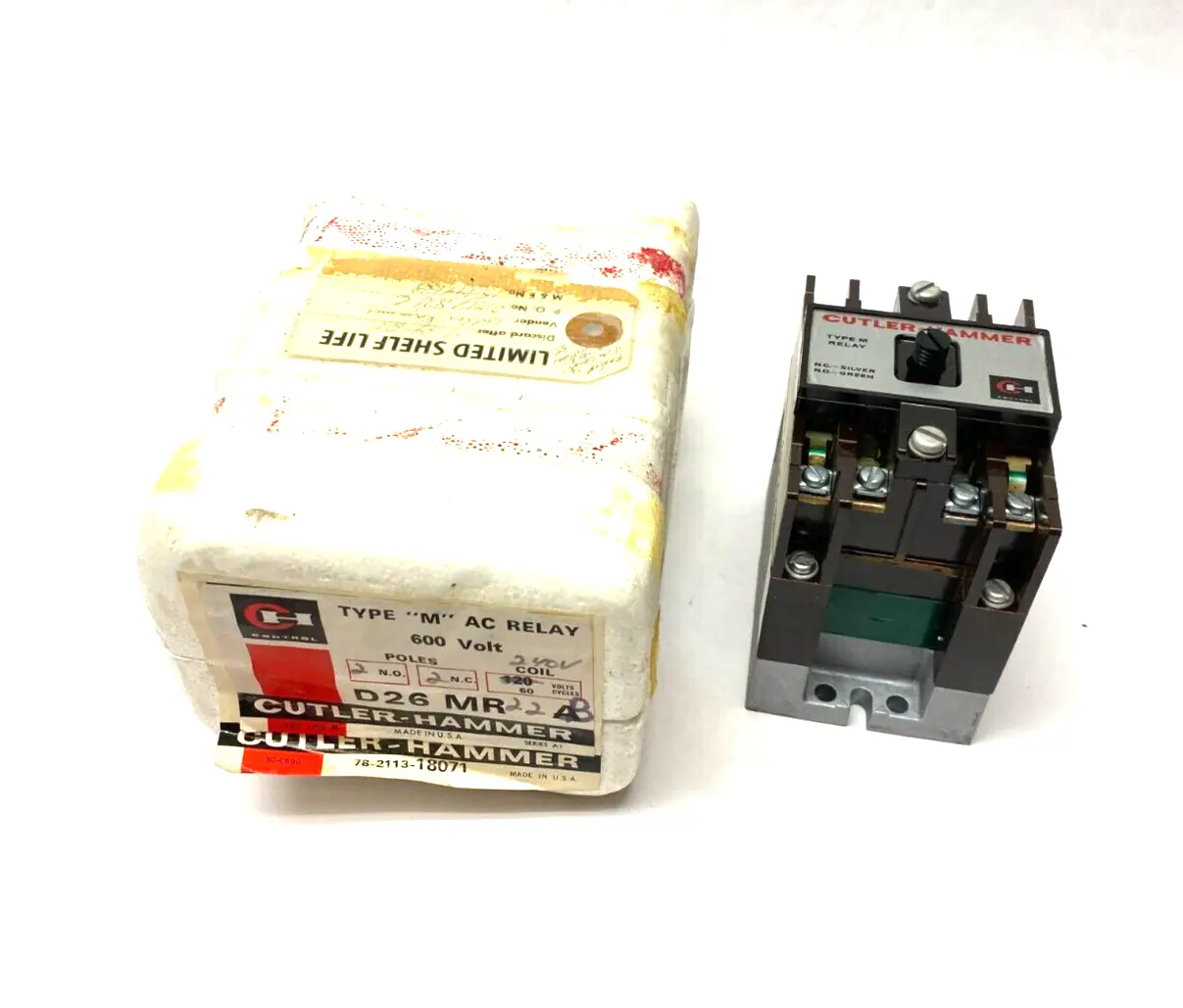 New | in-Stock Cutler-Hammer Type M AC Relay 600V 2 N.O. 2 N.C. Poles 240V Coil Relays & Switches Michigan US | Maverick Industrial Sales #1483190